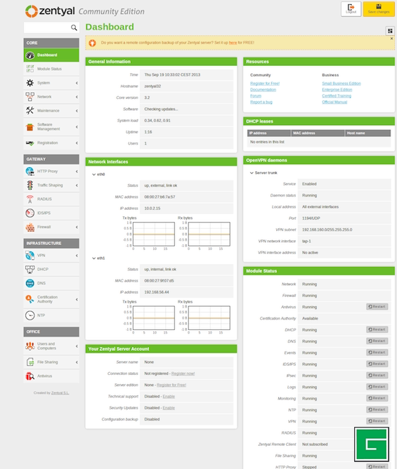 Zentyal - Cool FOSS Software of 2013 - H