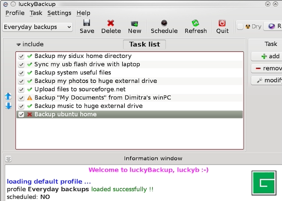 Lucky Backup - Logiciels libres cool de 2013 - H