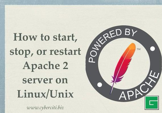 Commande de démarrage / arrêt et redémarrage du serveur web apache 2