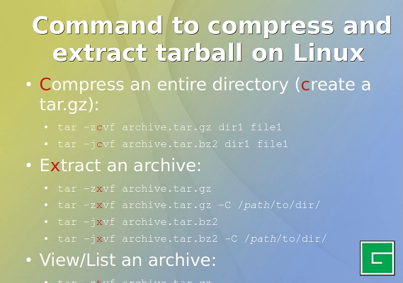 Comment tarir un fichier sous linux en utilisant la ligne de commande