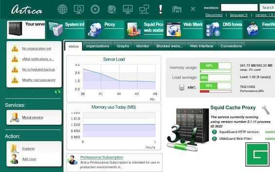 Appliance serveur Proxy/SMTP Artica - Logiciel cool de 2013 - H